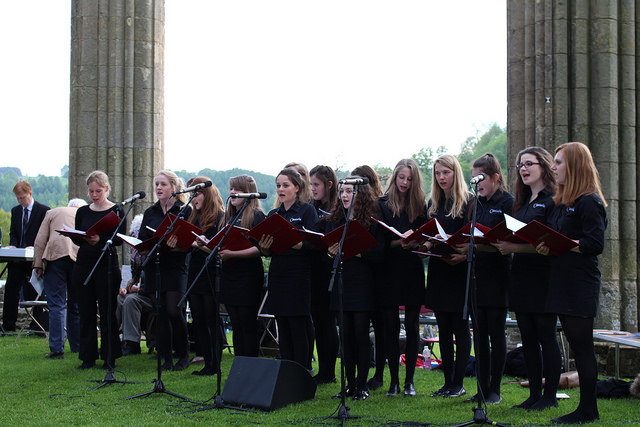 Ryedale School choir Cantarla perform at Rievaulx Abbey